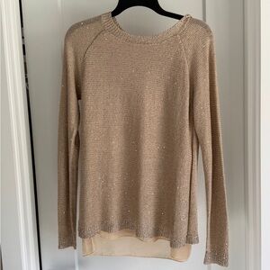 Women’s gold, long sleeve sweater size medium